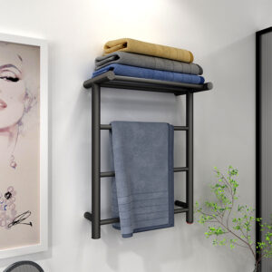 Sähköinen pyyhekuivain hyllyllä, musta, 480 X 600 X 230 mm – Idyllica CLASSY